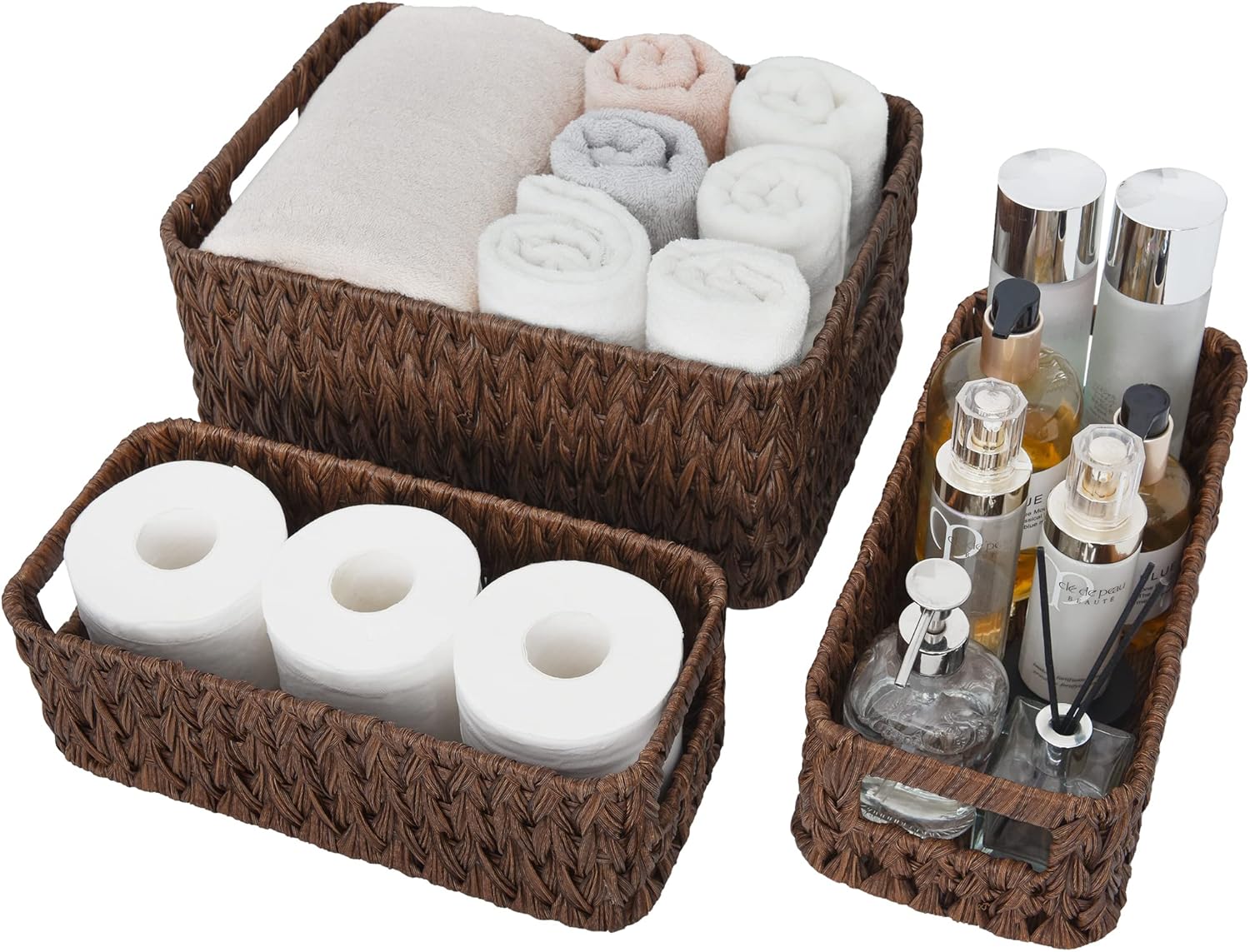 Black Storage Basket — 13" — 14½"L x 10¼"W x 7"H + 2x 13"L x 6"W x 4½"H