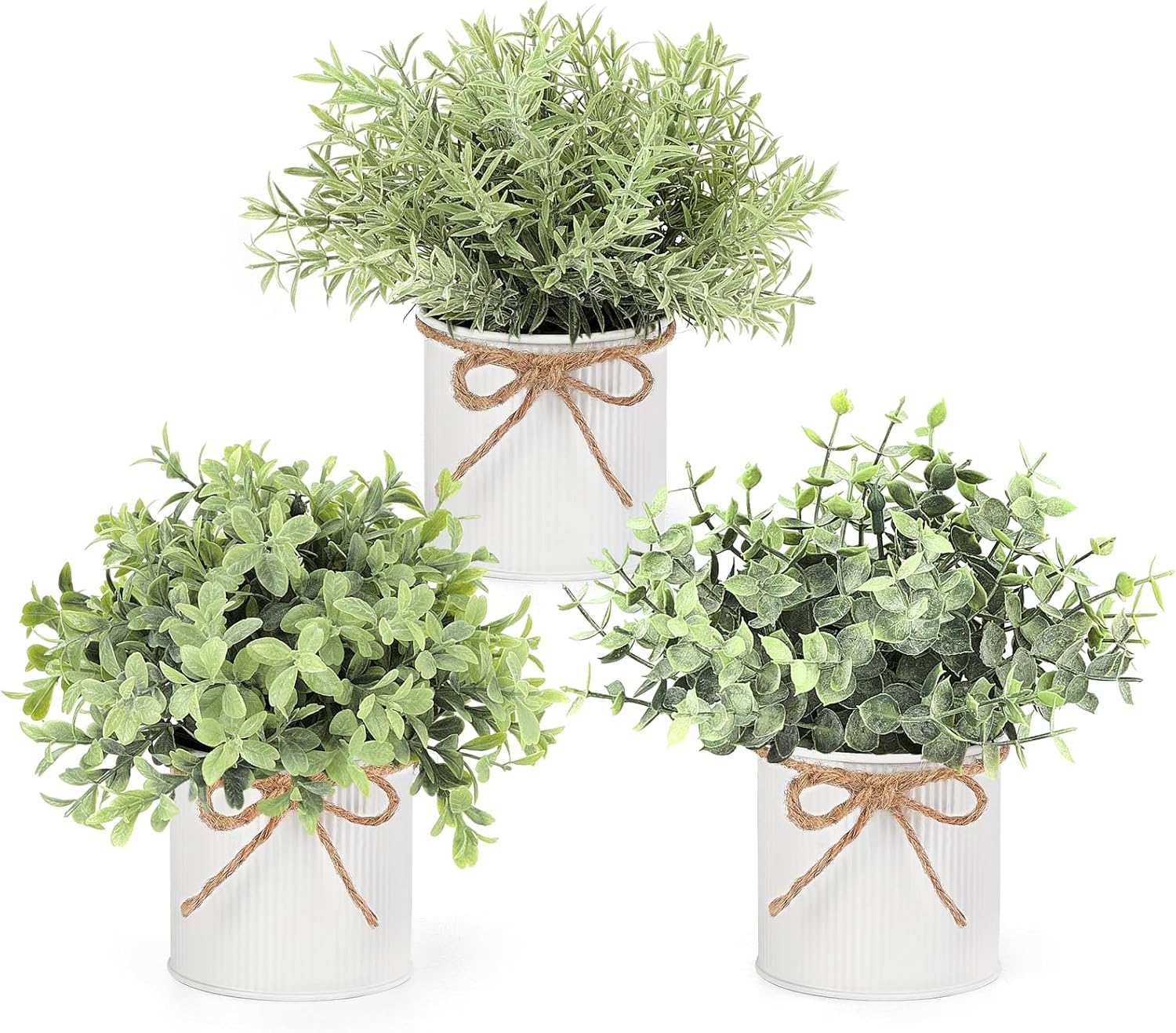 Farmhouse Black Artificial Plant — 3" — White