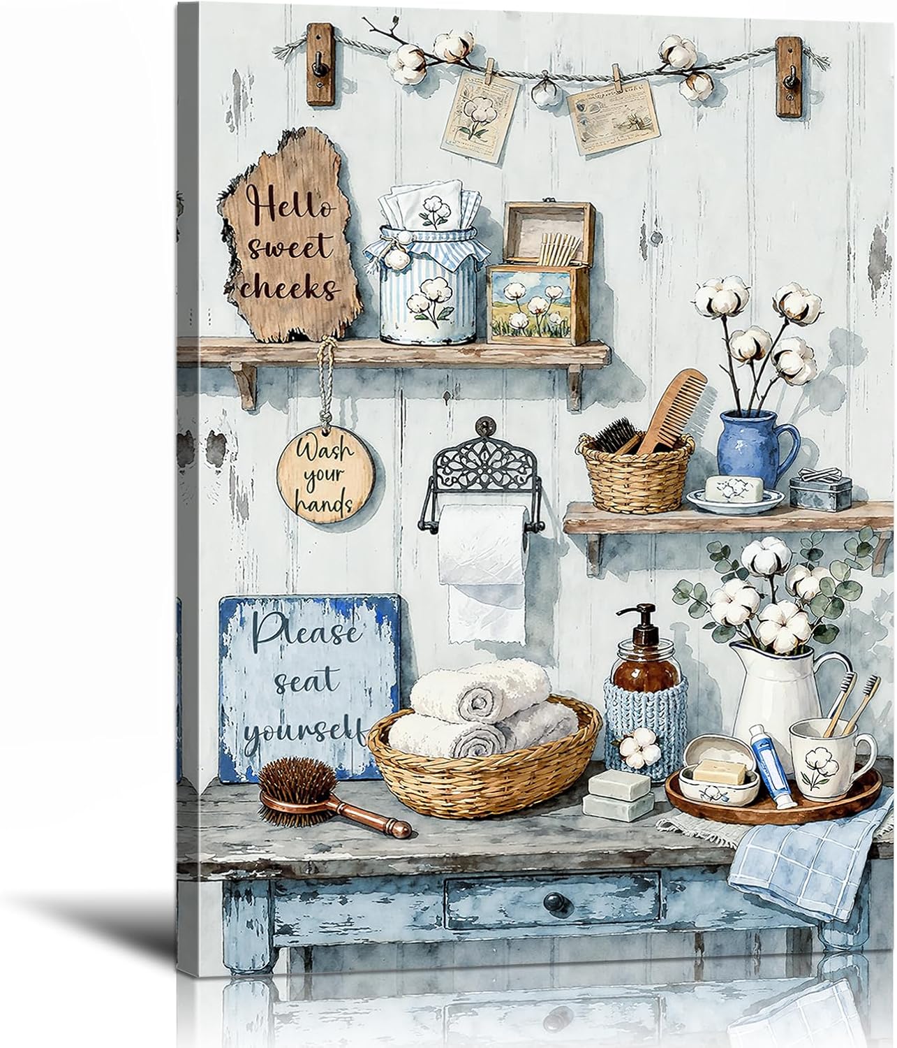 Wood Canvas Wall Art — 12" — Style-17