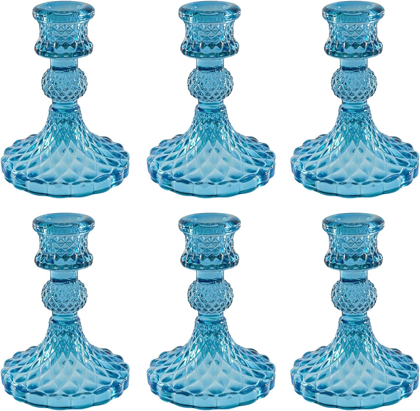Black Candle — Set of 6 — Bule Dimond