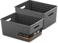 Rectangular Black Storage Basket — 2PK Small
