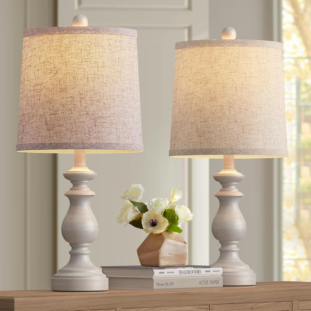 Linen Farmhouse Black Desk Lamp — 22" - View 9