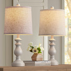 Linen Farmhouse Black Desk Lamp — 22" - View 9
