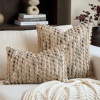 Tufted Boho Blue Throw Pillow Cover — 18" - View 5
