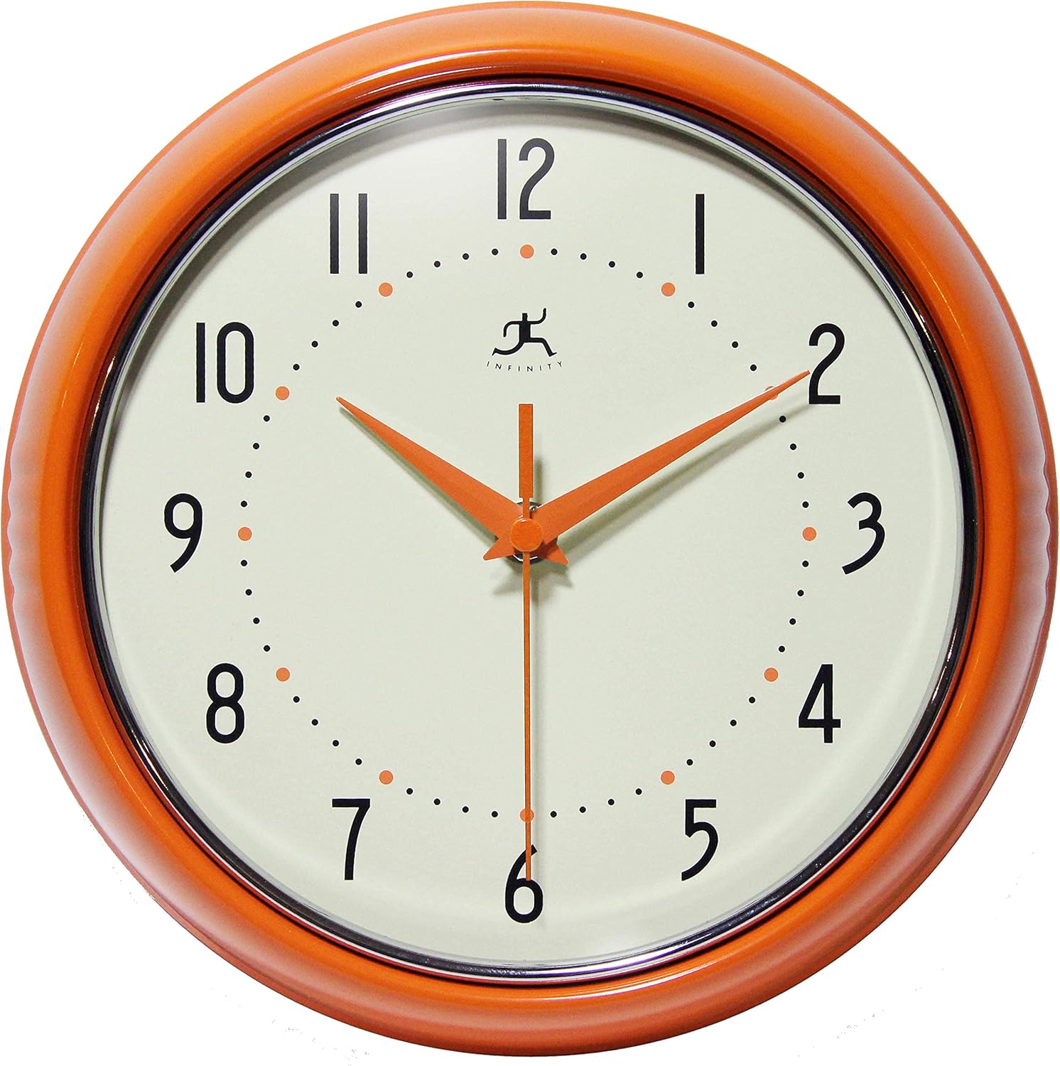 Mid-Century Black Wall Clock — 9" — 9.5 Inch