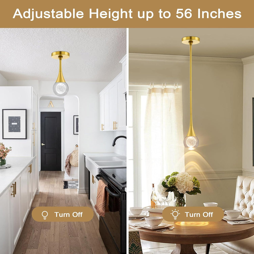 Dimmable Luxe Gold Pendant Light — 1-Light - View 4