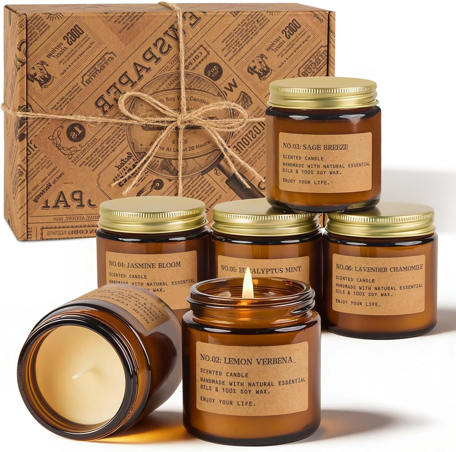 Scented Green Candle — 6 Pack Spring & Summer Candles
