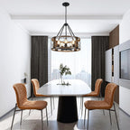 Adjustable Farmhouse Brown Chandelier — 5-Light - View 4