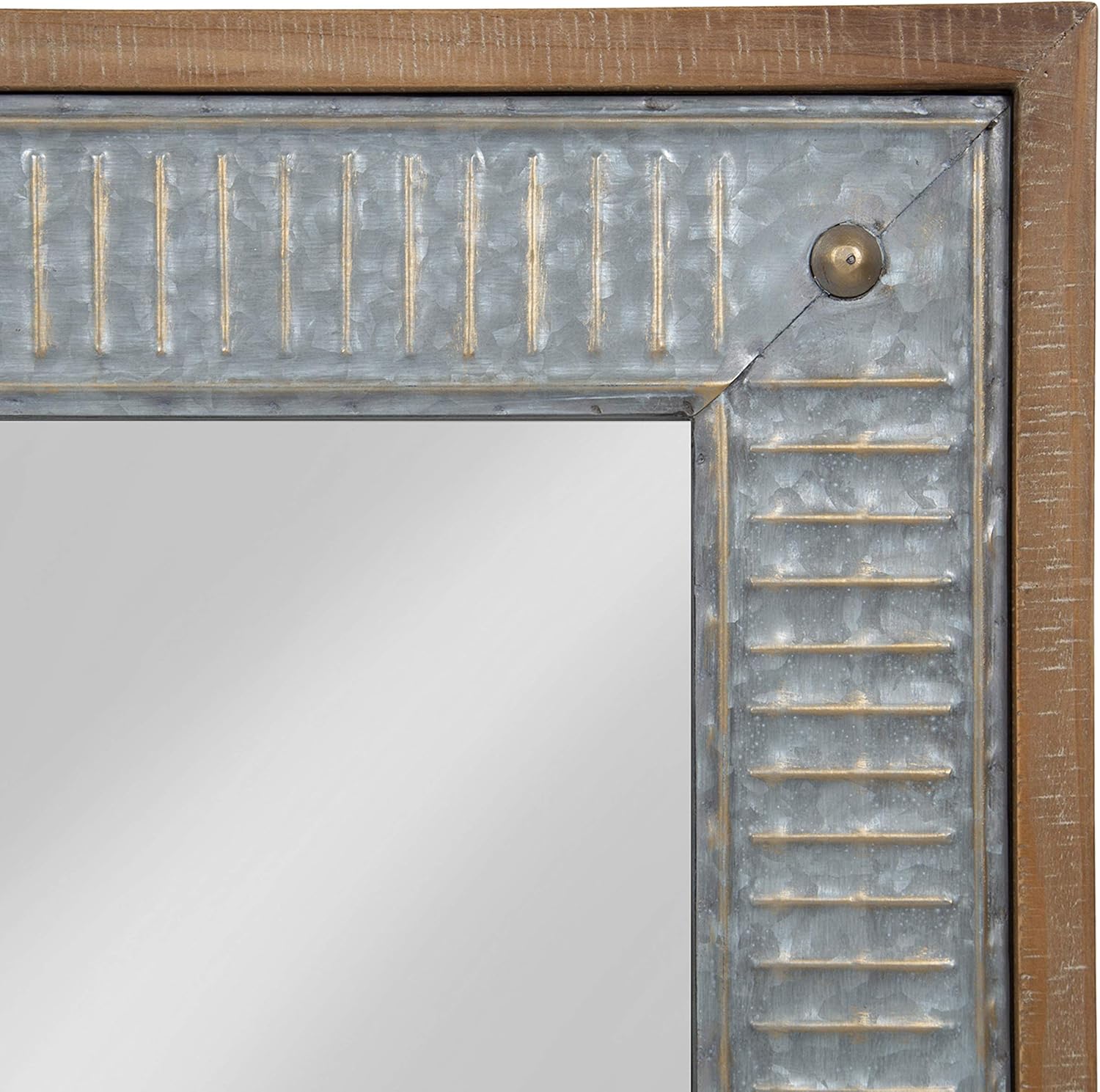 Farmhouse Brown Wall Mirror — 39" - View 4