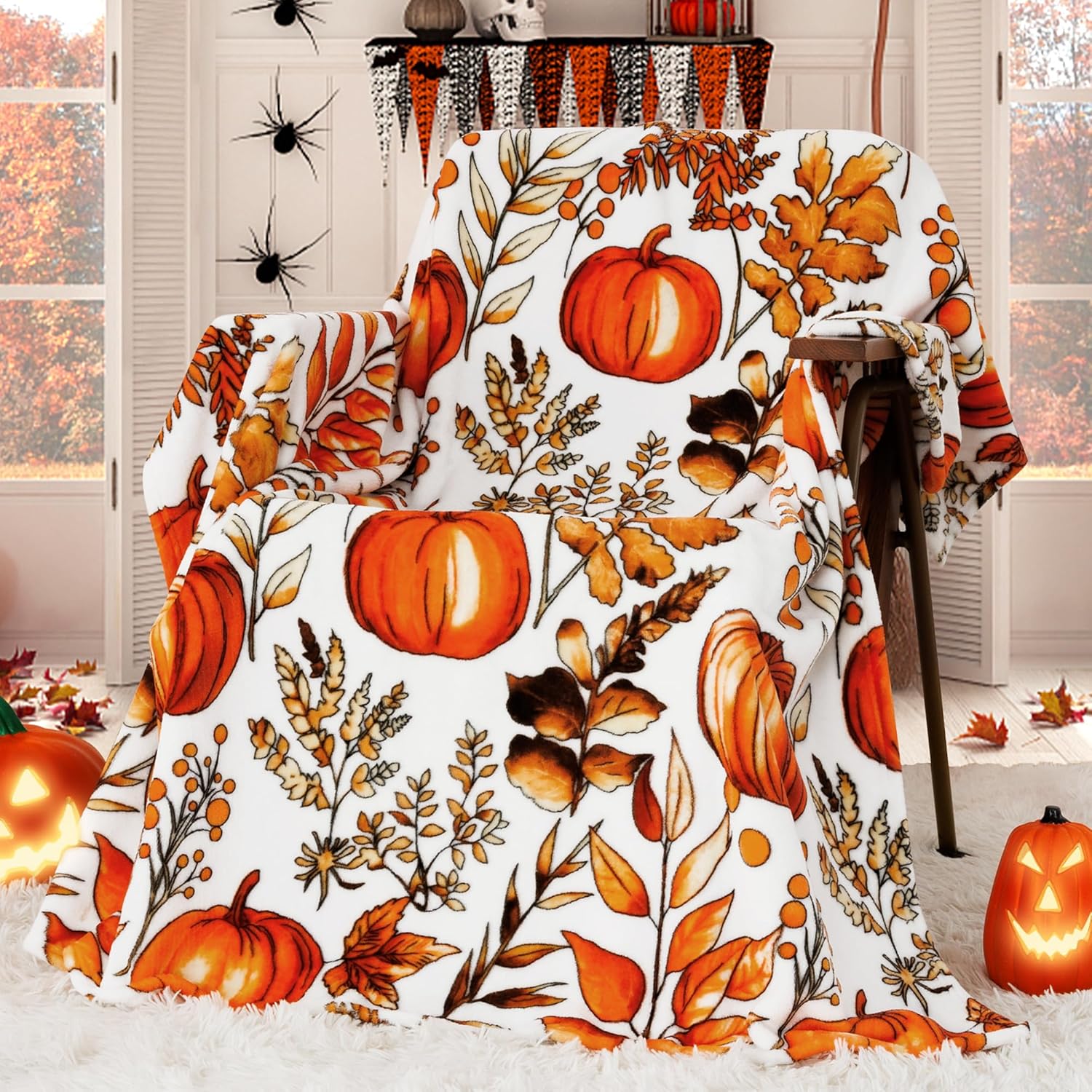 Luxe Orange Throw Pillow — 50" — Fall