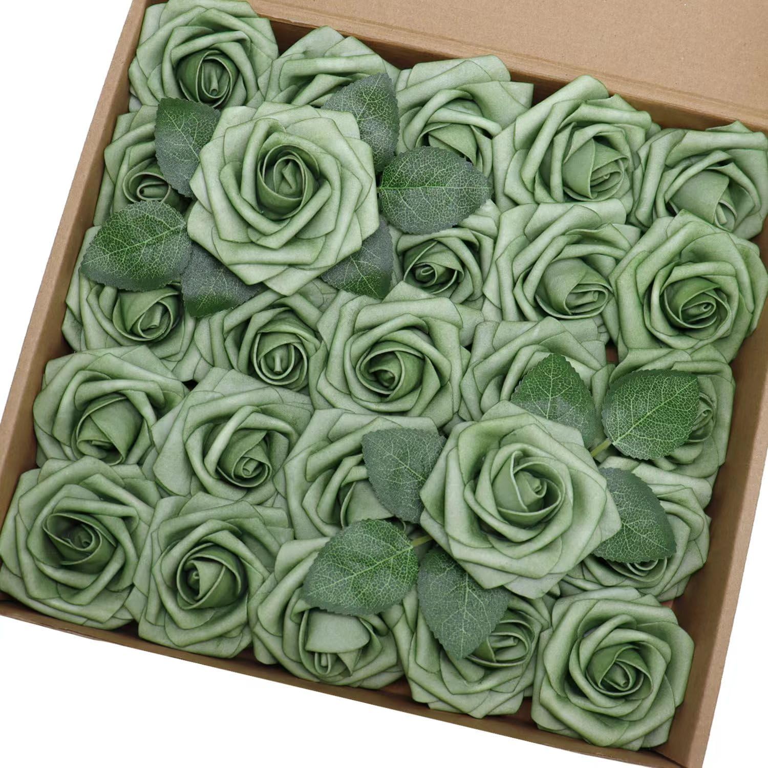 Luxe Blue Artificial Flowers — 3" — Elf Green