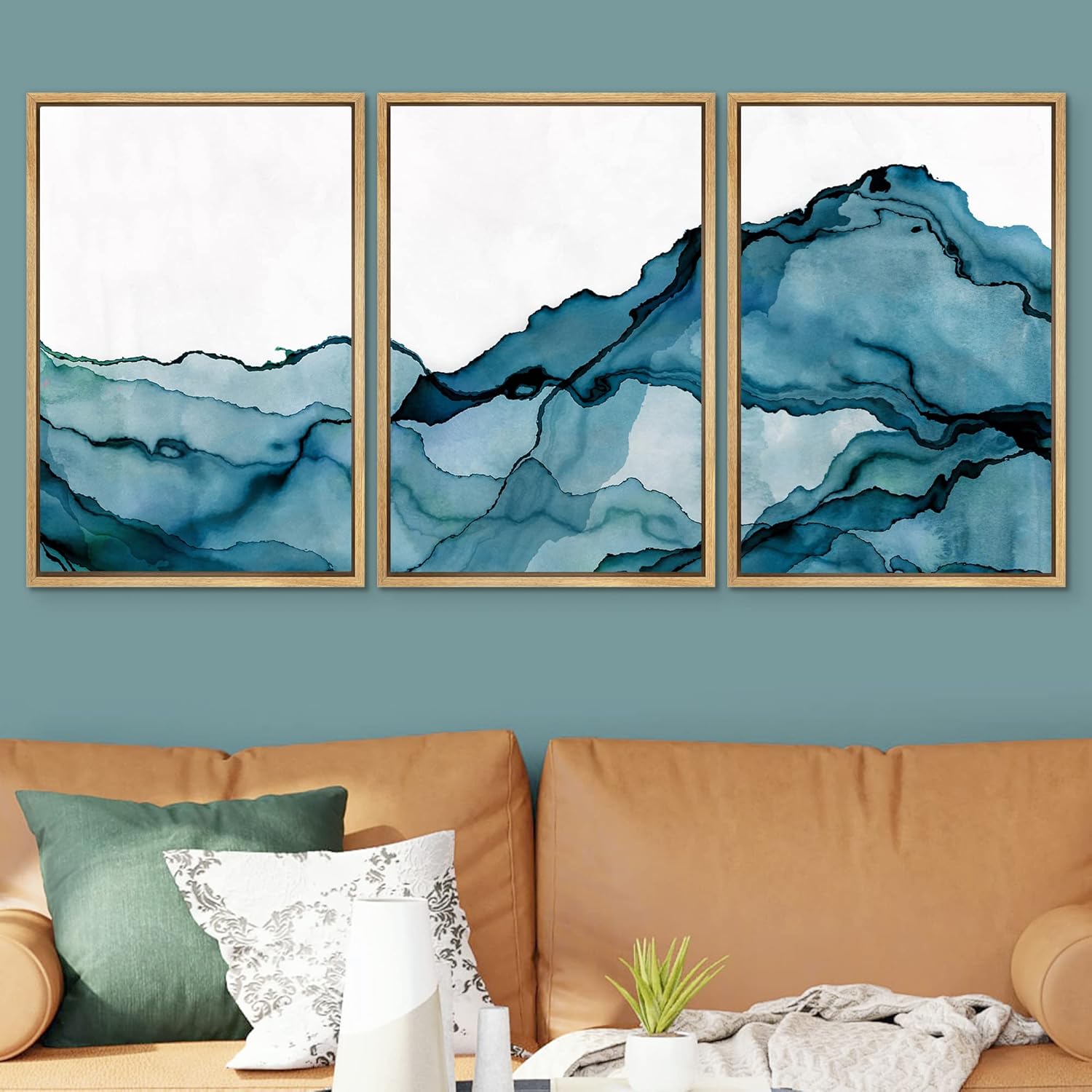 Framed Modern Fabric Wall Art — 16" - View 2