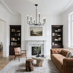 Farmhouse Black Chandelier — 8-Light - View 4