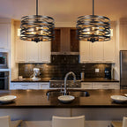 Farmhouse Black Chandelier — 3-Light - View 3