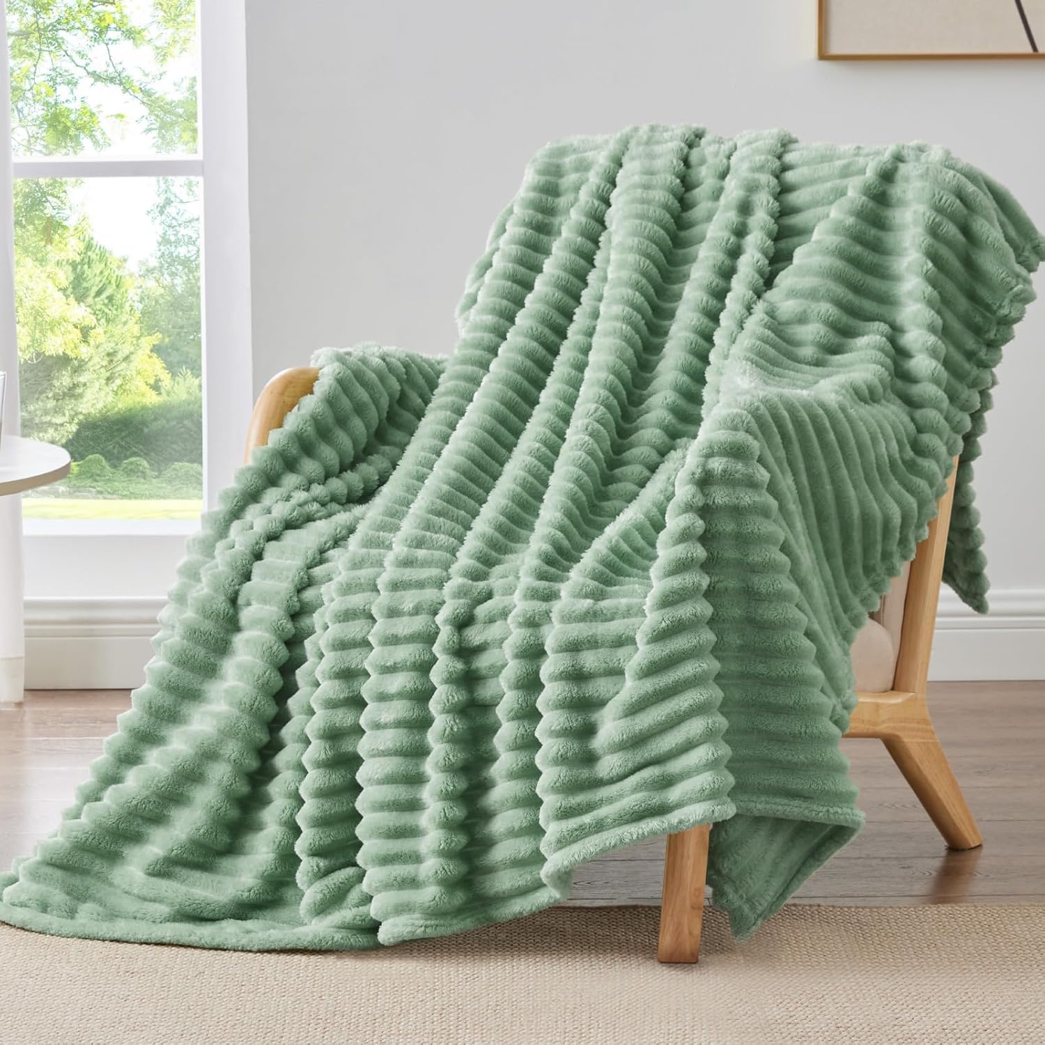Beige Throw Pillow — 50" — Green