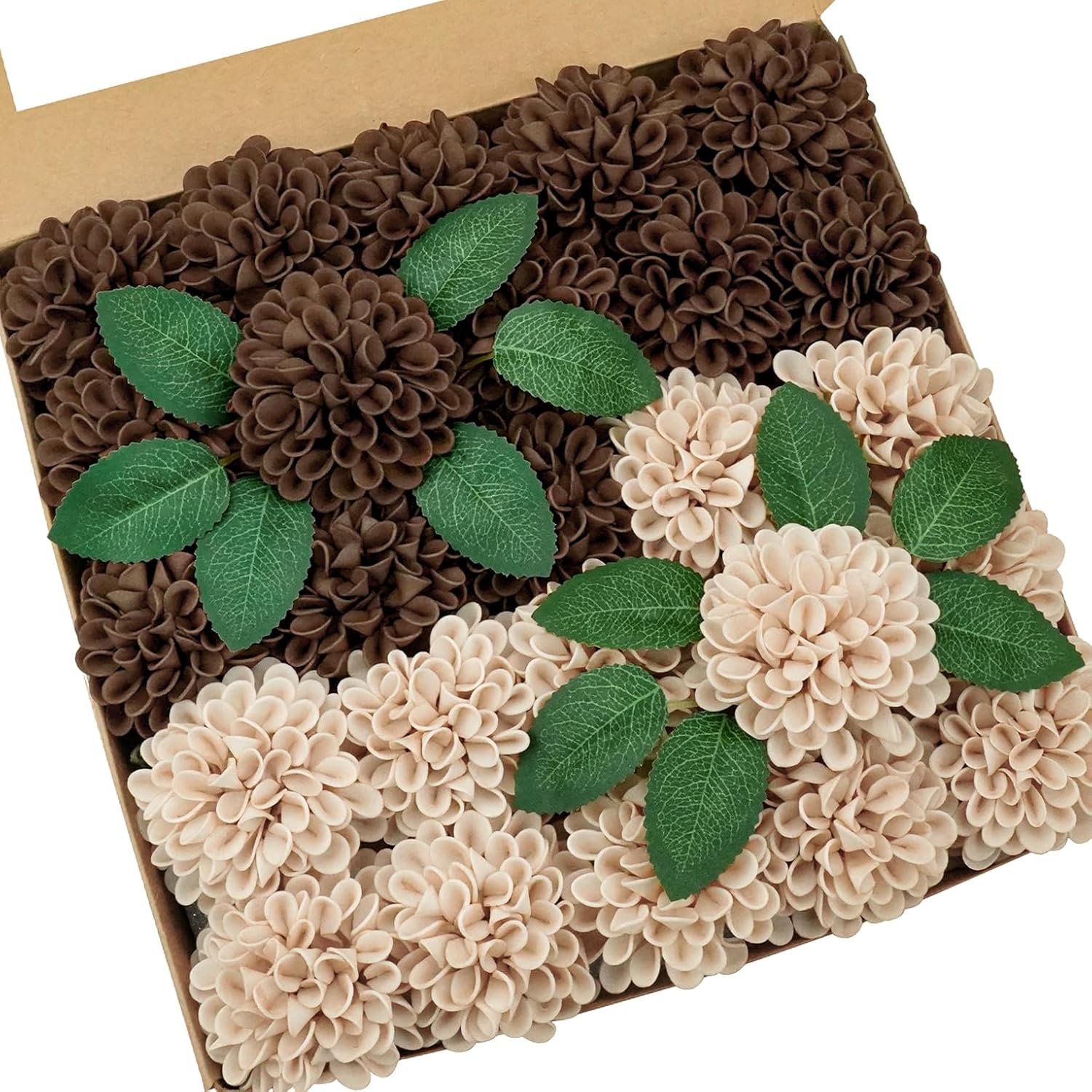 Beige Artificial Flowers — Brown and Tan Dahlia