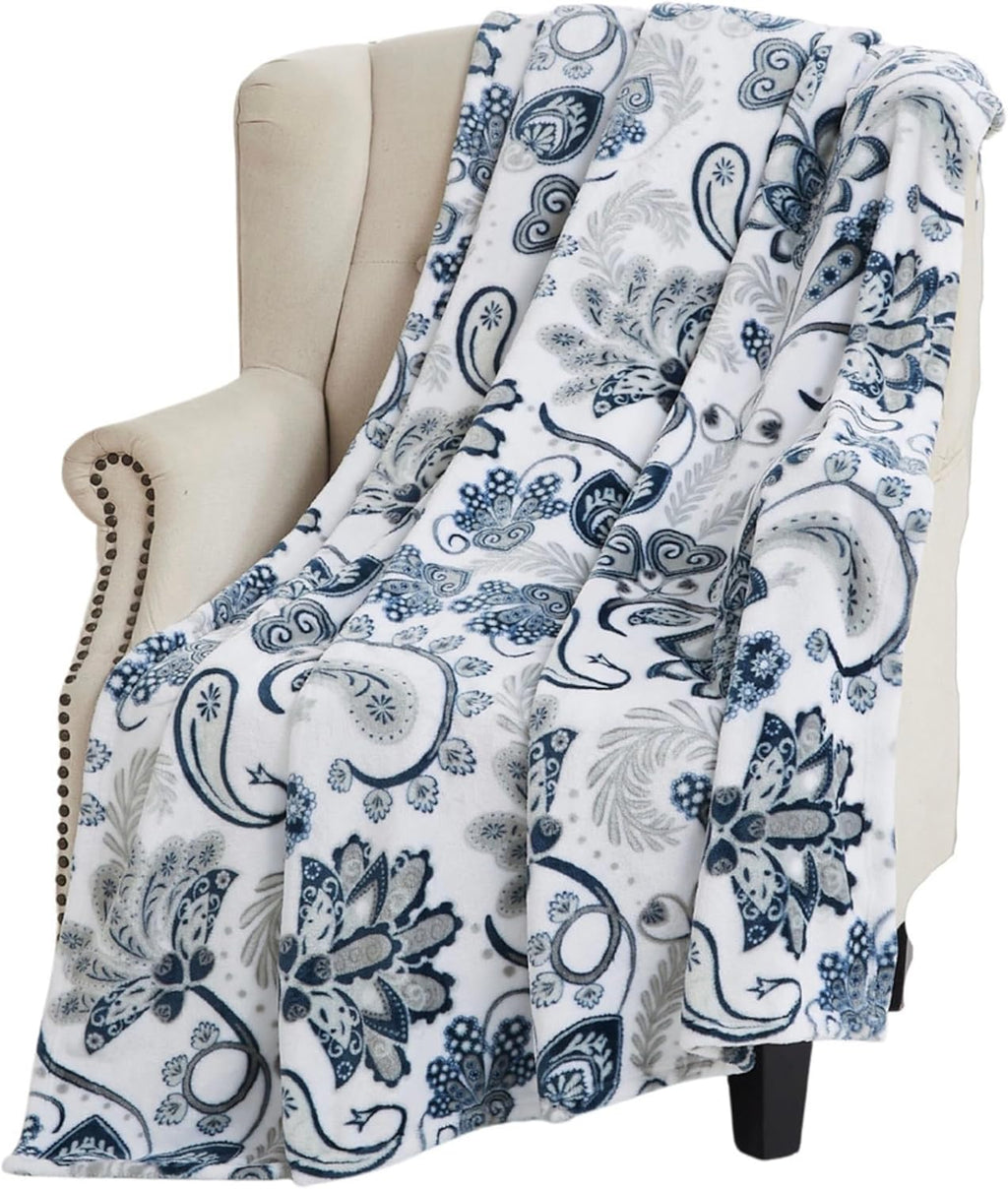 Luxe Blue Throw Pillow — 70" — Jacobean Navy