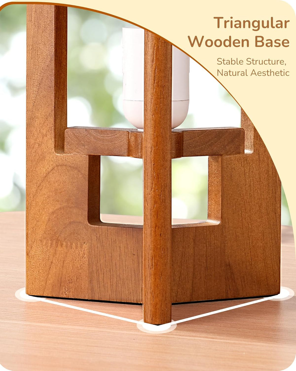 Linen Modern Beige Bedside Lamp — 13.5" - View 2