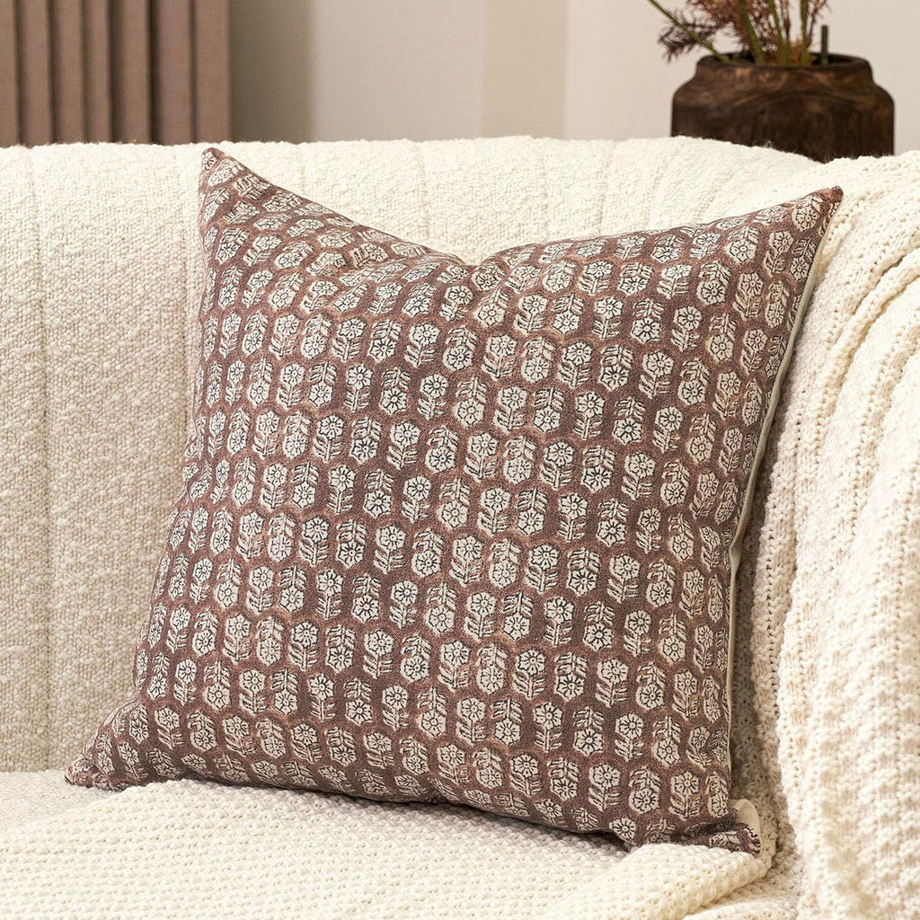 Farmhouse Beige Throw Pillow Cover — 18"