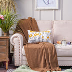 Rectangular Boho Yellow Pillow Cover — 20" - View 2