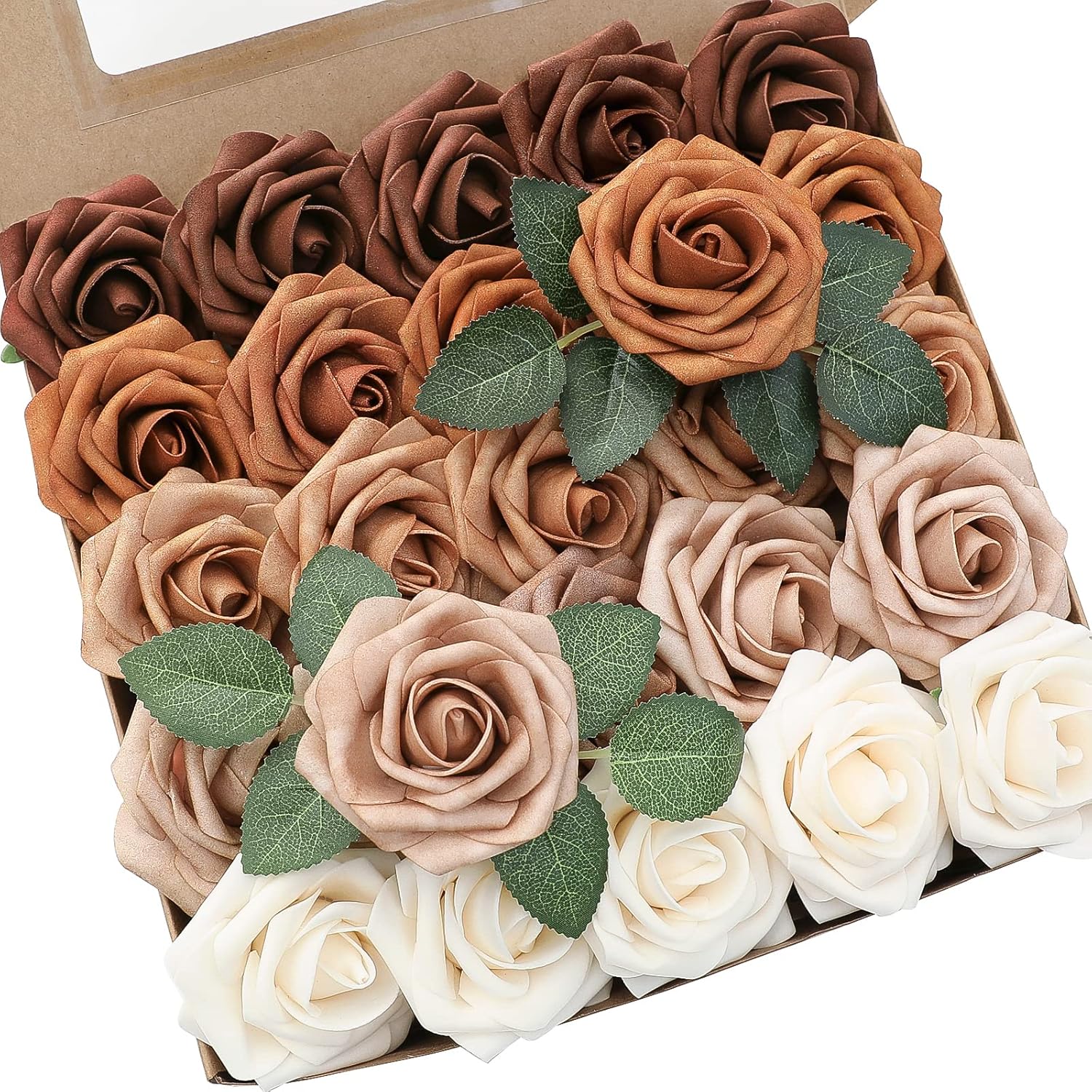 Beige Artificial Flowers — 3" — Shades of Earth Tones