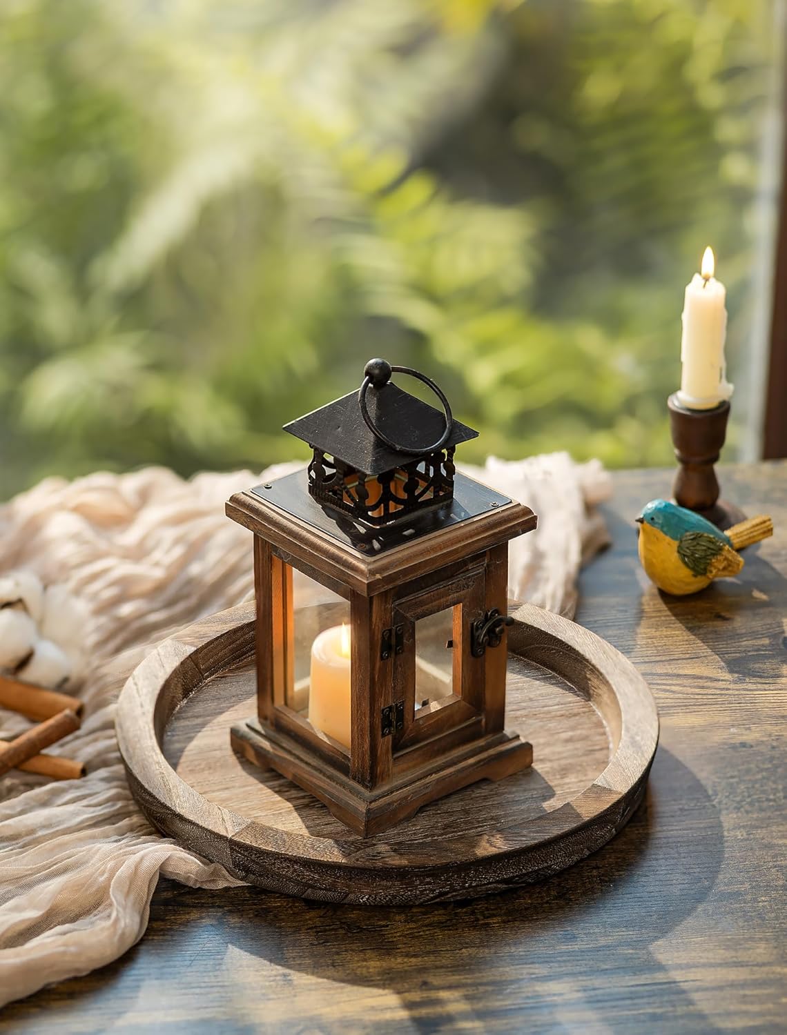 Round Farmhouse Black Candle - View 4