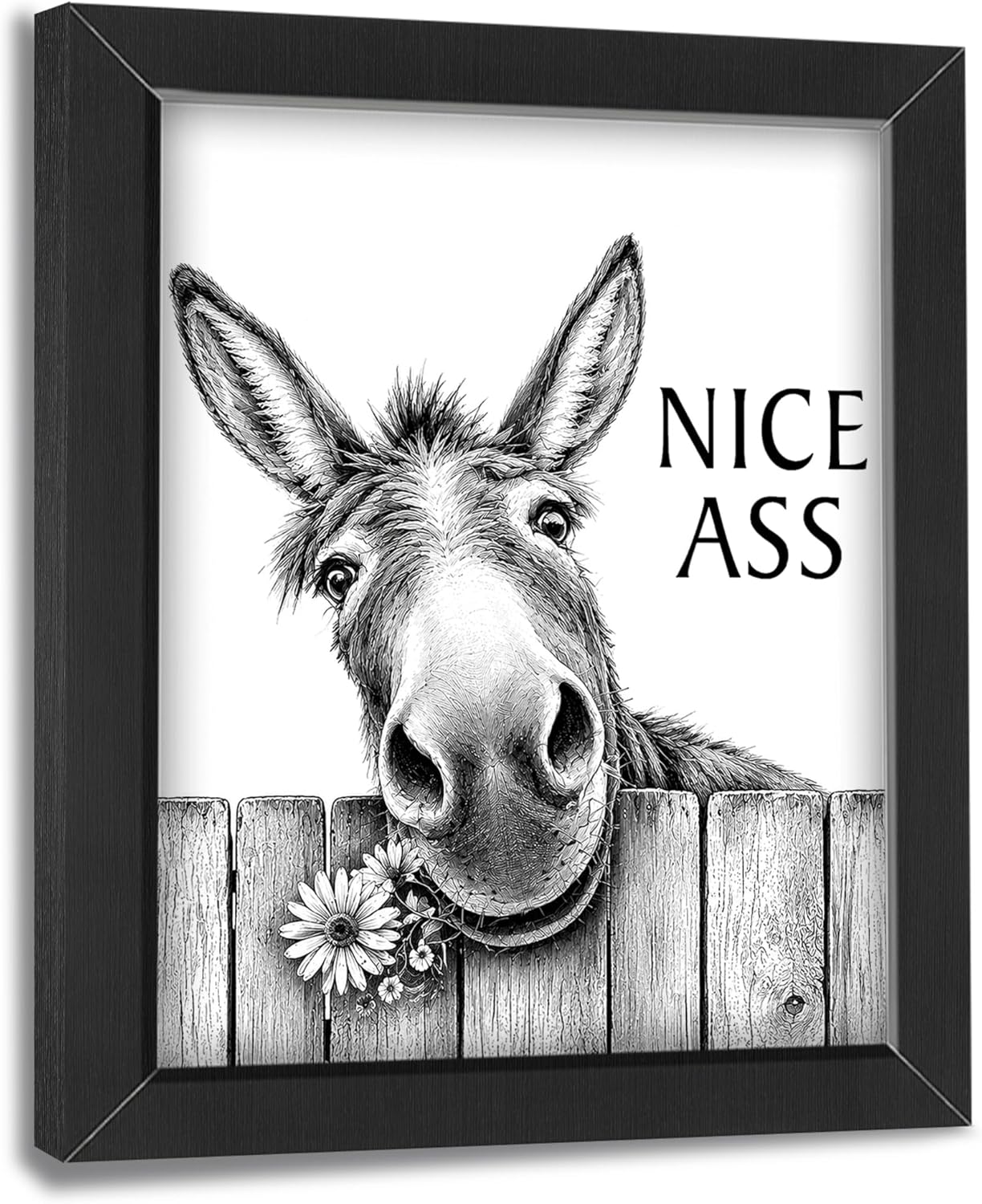 Framed Farmhouse White Wall Art — 12" — Framed Bathroom Art 2