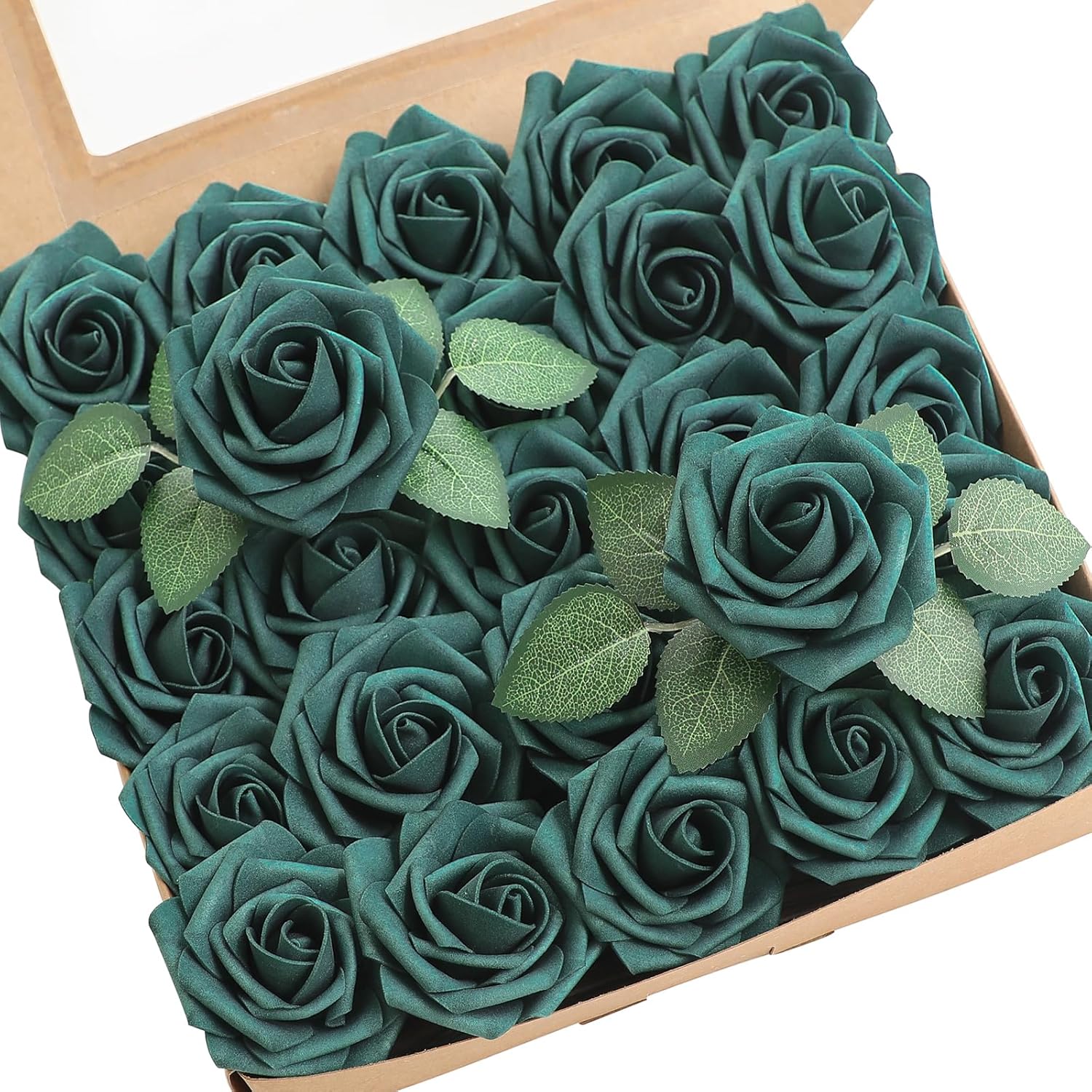 Beige Artificial Flowers — Peacock Green