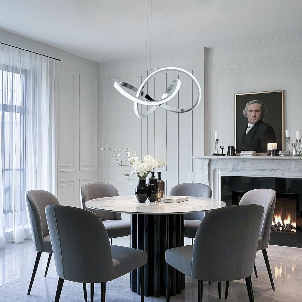 Dimmable Modern Black Chandelier — 7" - View 9