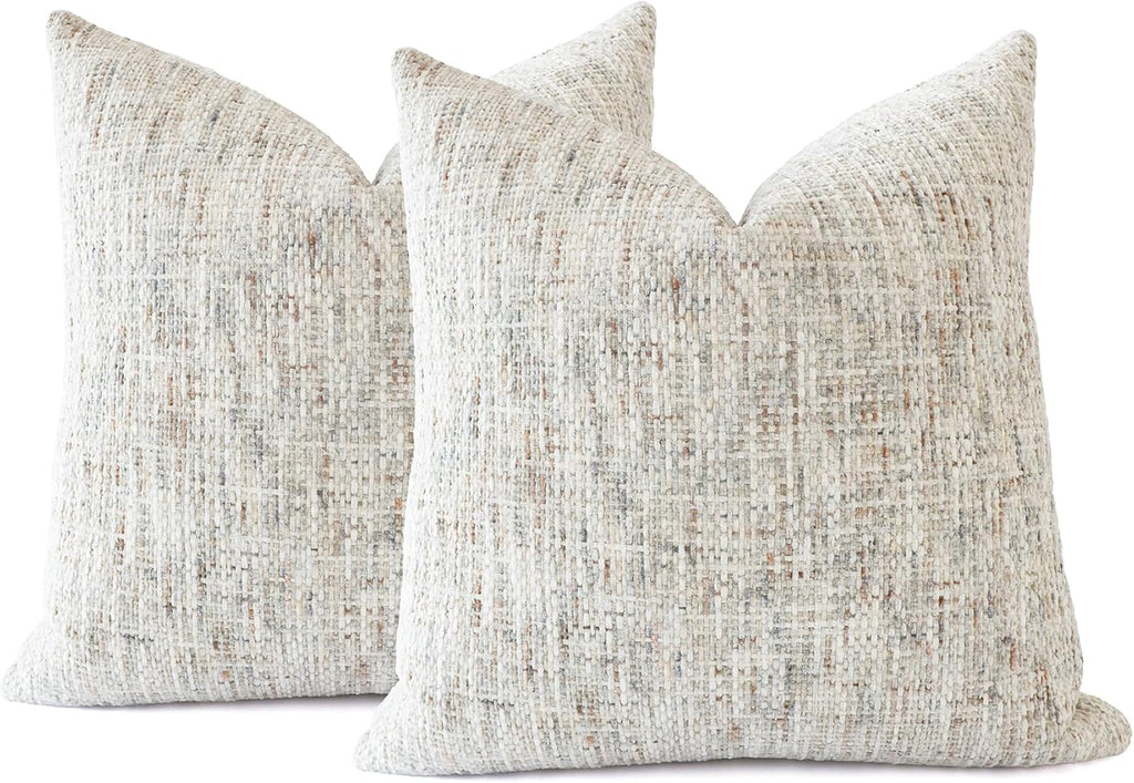 Chenille Boho Beige Throw Pillow Cover — 18" — Neutral
