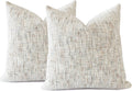 Chenille Boho Beige Throw Pillow Cover — 18" — Neutral