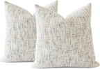 Chenille Boho Beige Throw Pillow Cover — 18" — Neutral