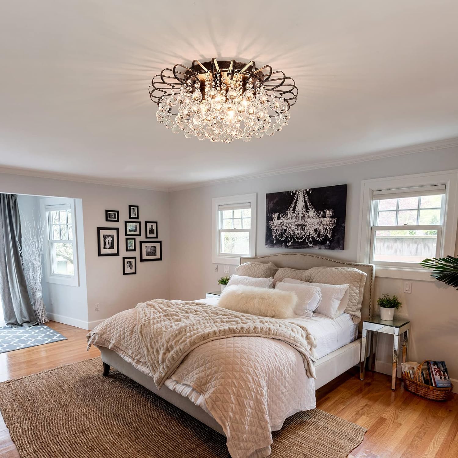 Farmhouse Black Chandelier — 4-Light - View 7