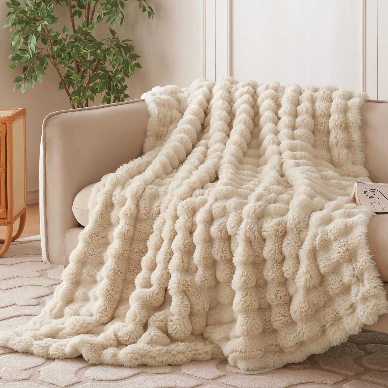 Beige Throw Pillow — 60" — Light Taupe