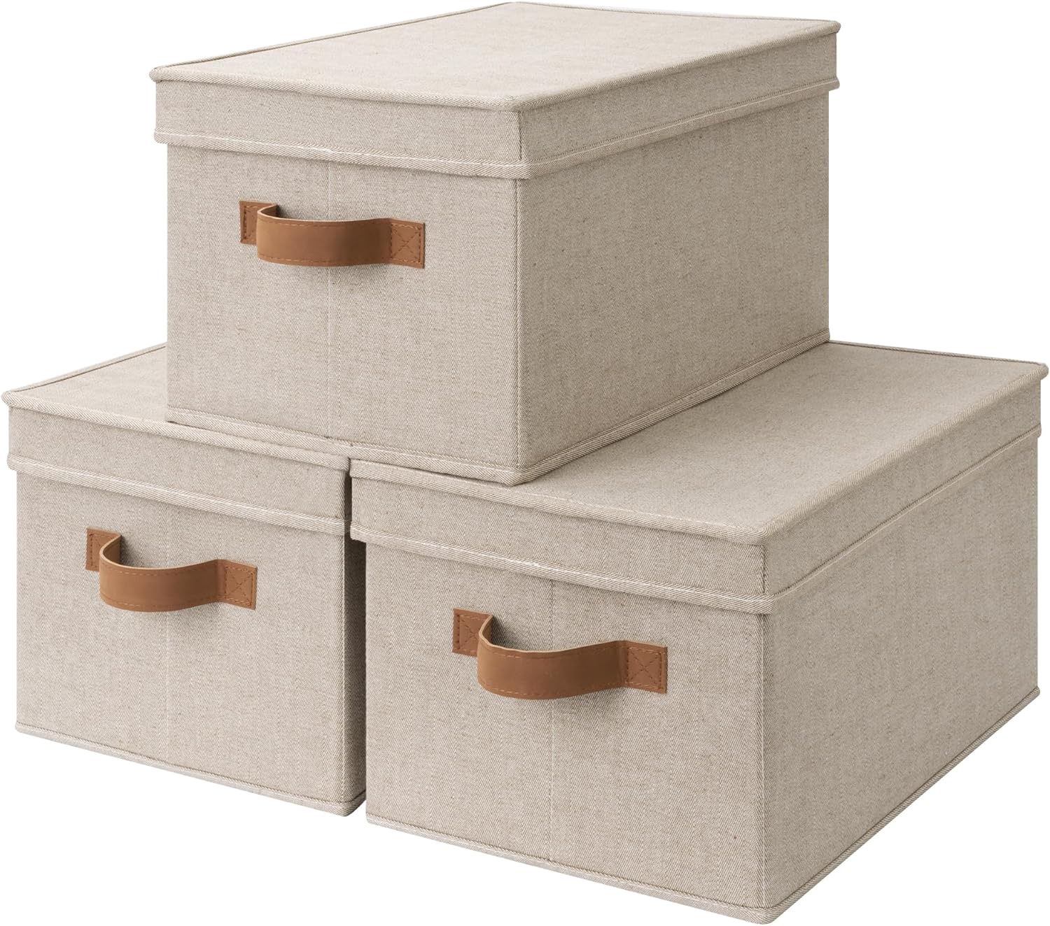 Beige Storage Bin — Brown and Beige