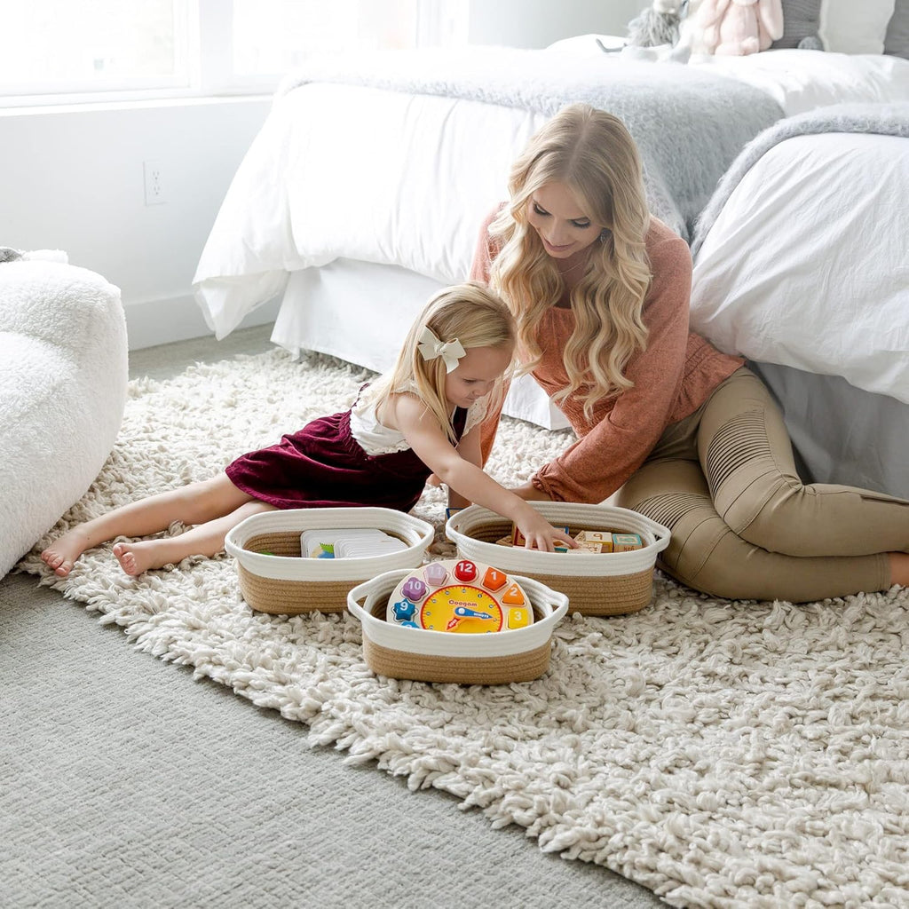 Boho Beige Woven Basket - View 8
