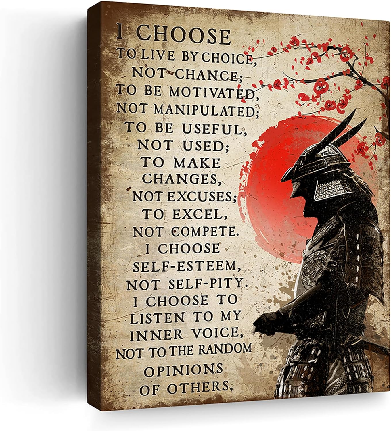Framed Farmhouse Fabric Wall Decor — 12" — Japanese Samurai