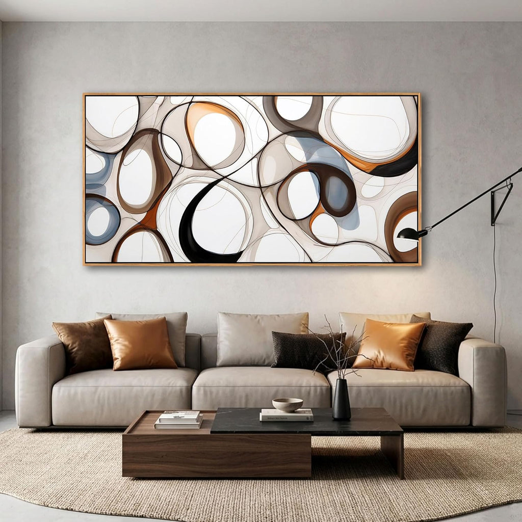 Framed Modern Black Canvas Wall Art — 48" — 48"L x 24"W