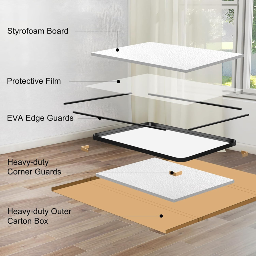 Rectangular Luxe Black Mirror — 30" - View 7