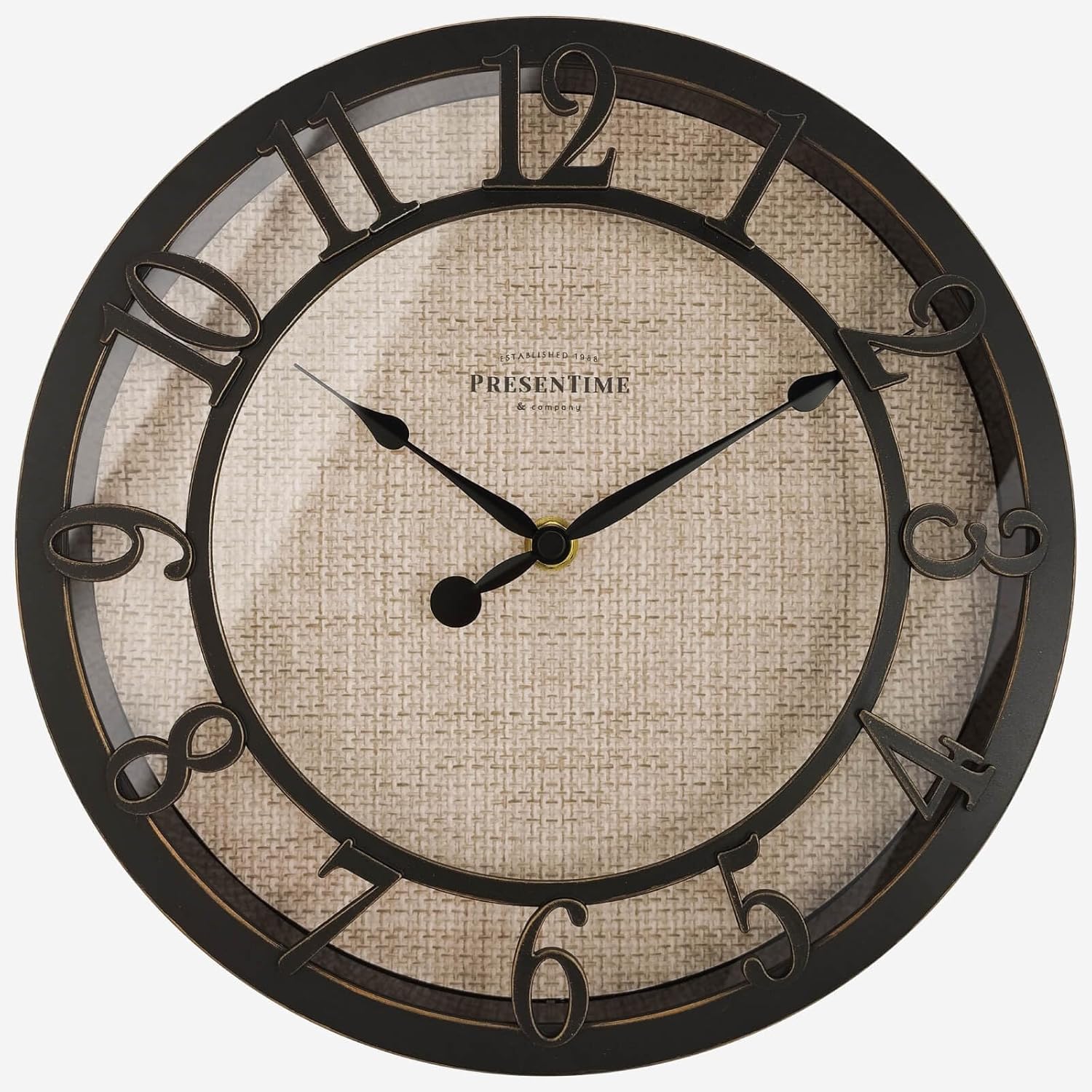 Vintage Farmhouse Gold Wall Clock — 10" — Oil Rubbed Antique Bronze