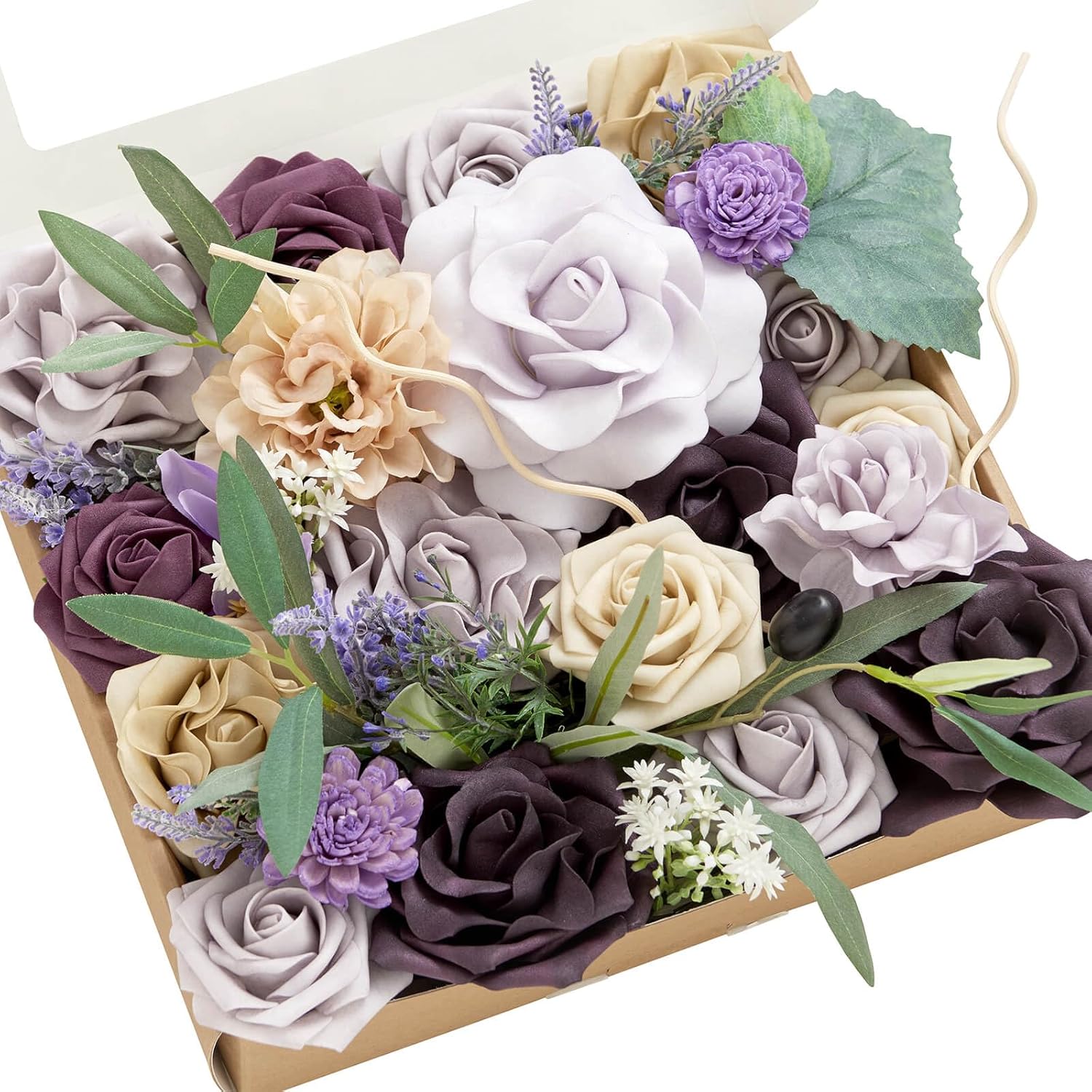 Beige Artificial Plant — Prpl-lavender & Plum