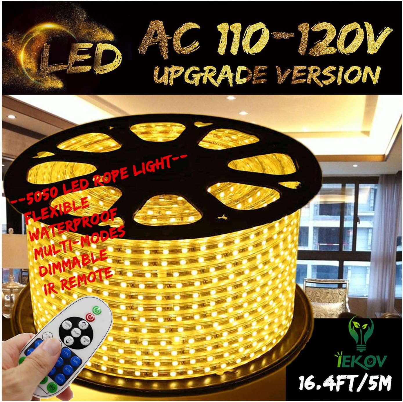 Dimmable White LED Strip Light — 16.4 ft