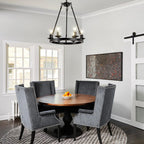 Adjustable Farmhouse Black Chandelier — 6-Light - View 7