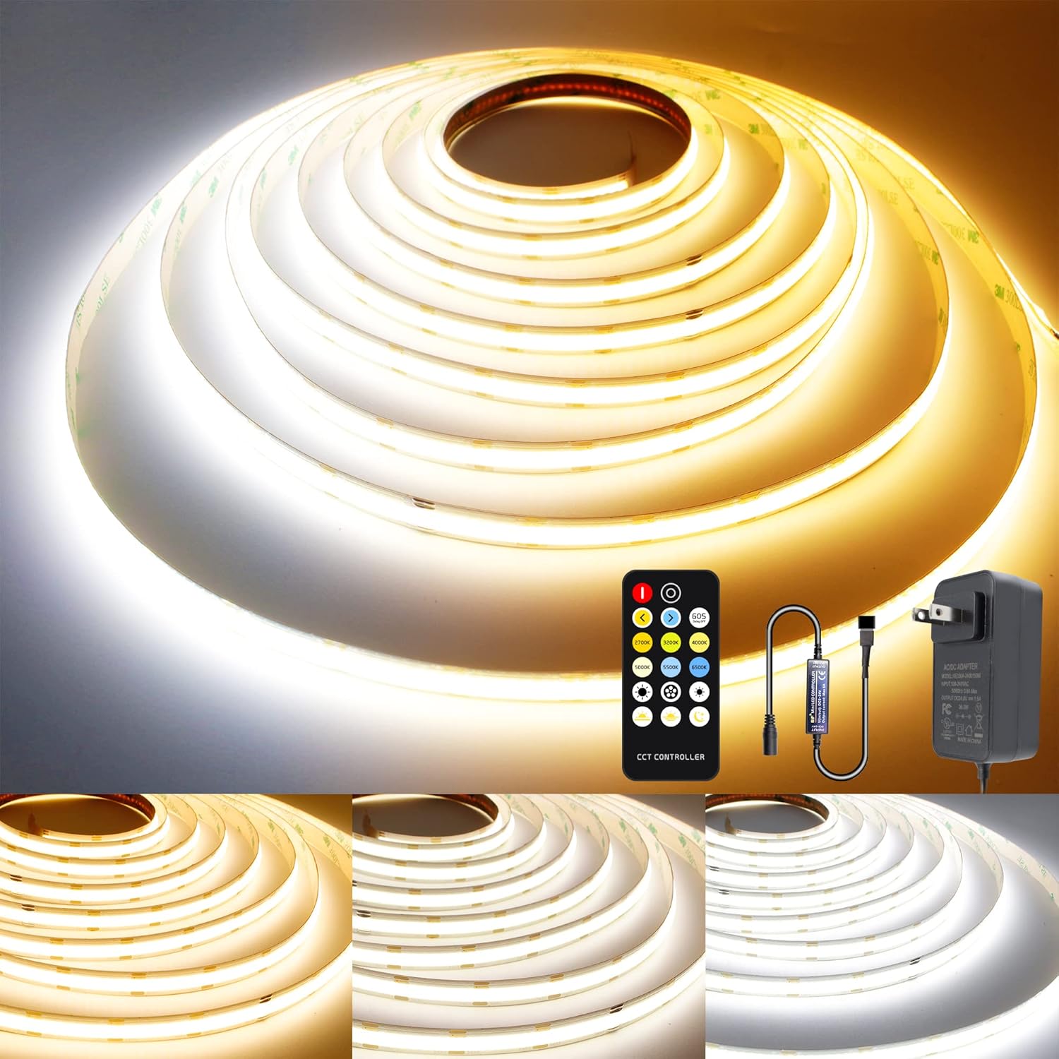 Dimmable Metal LED Strip Lights — 2700K-6500K/16.4ft