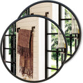 Round Black Wall Mirror — 20" — Black
