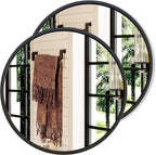Round Black Wall Mirror — 20" — Black