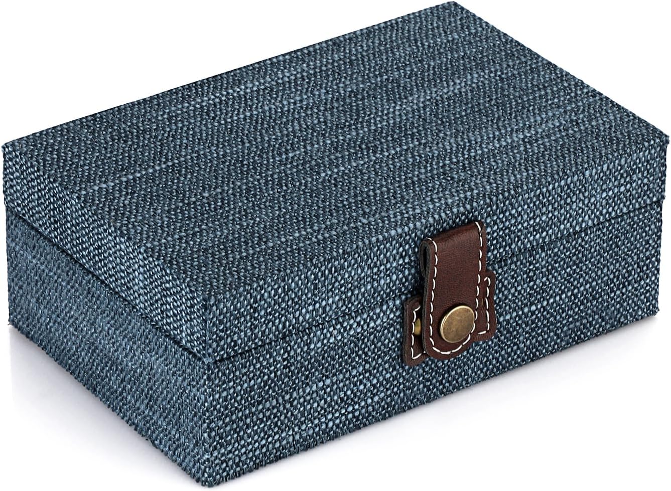 Linen Blue Storage Basket — Small