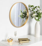 Round Luxe Wood Wall Mirror — 25.6" - View 4
