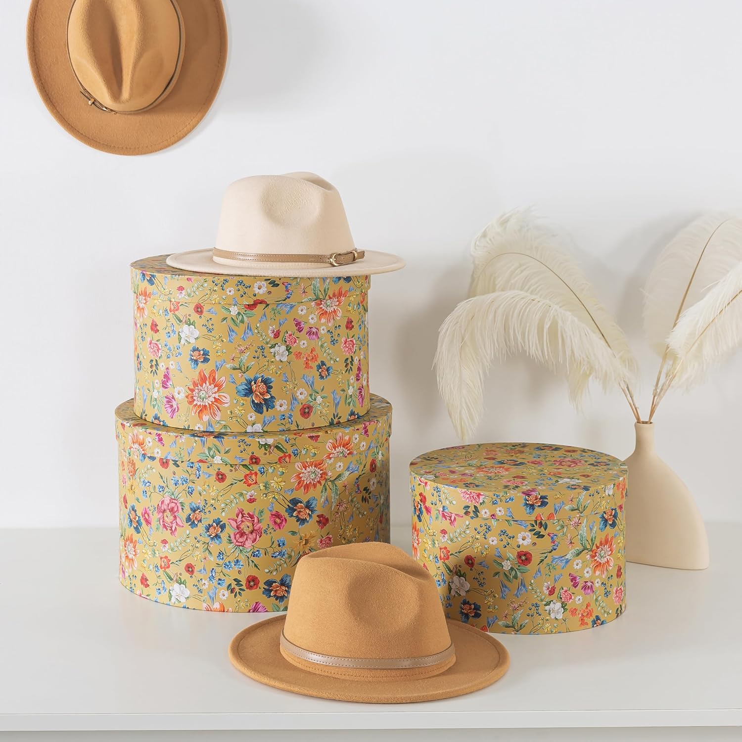 Round Boho Beige Home Decor — Set of 3 - View 2