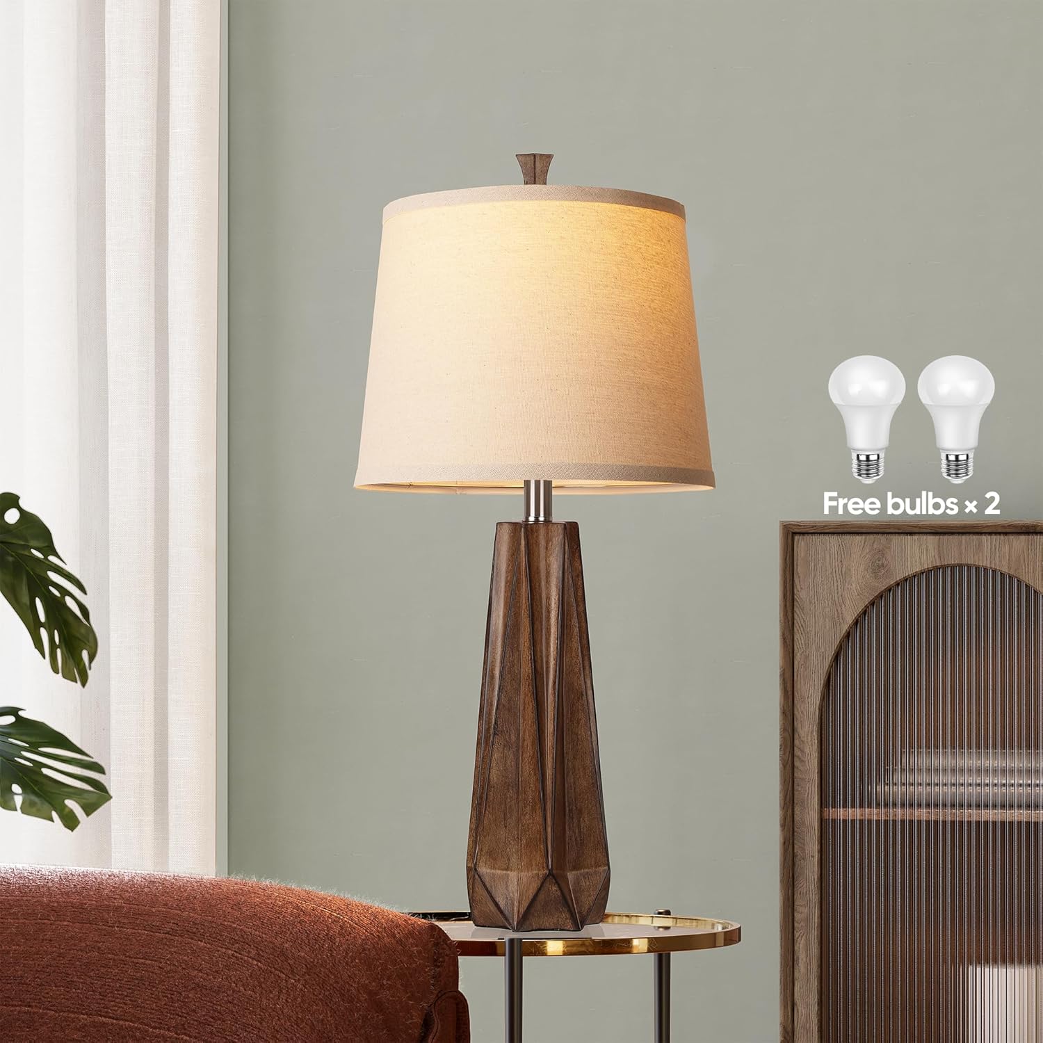 Linen Modern Black Desk Lamp — 27" - View 3